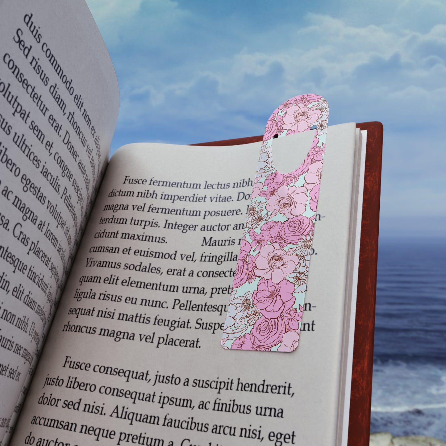 Pink & Blue Floral Bookmark