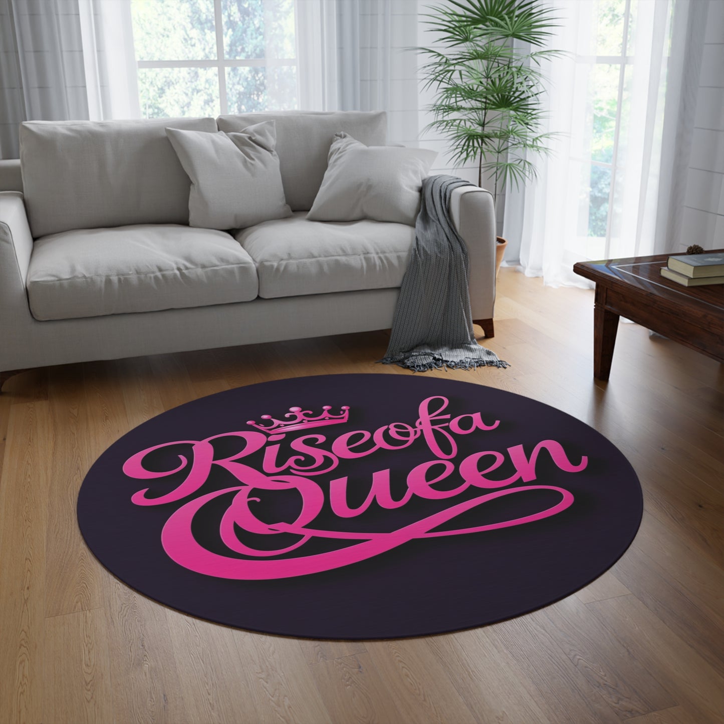 Rise of a Queen Round Rug – Empowering Home Décor for Strong Women