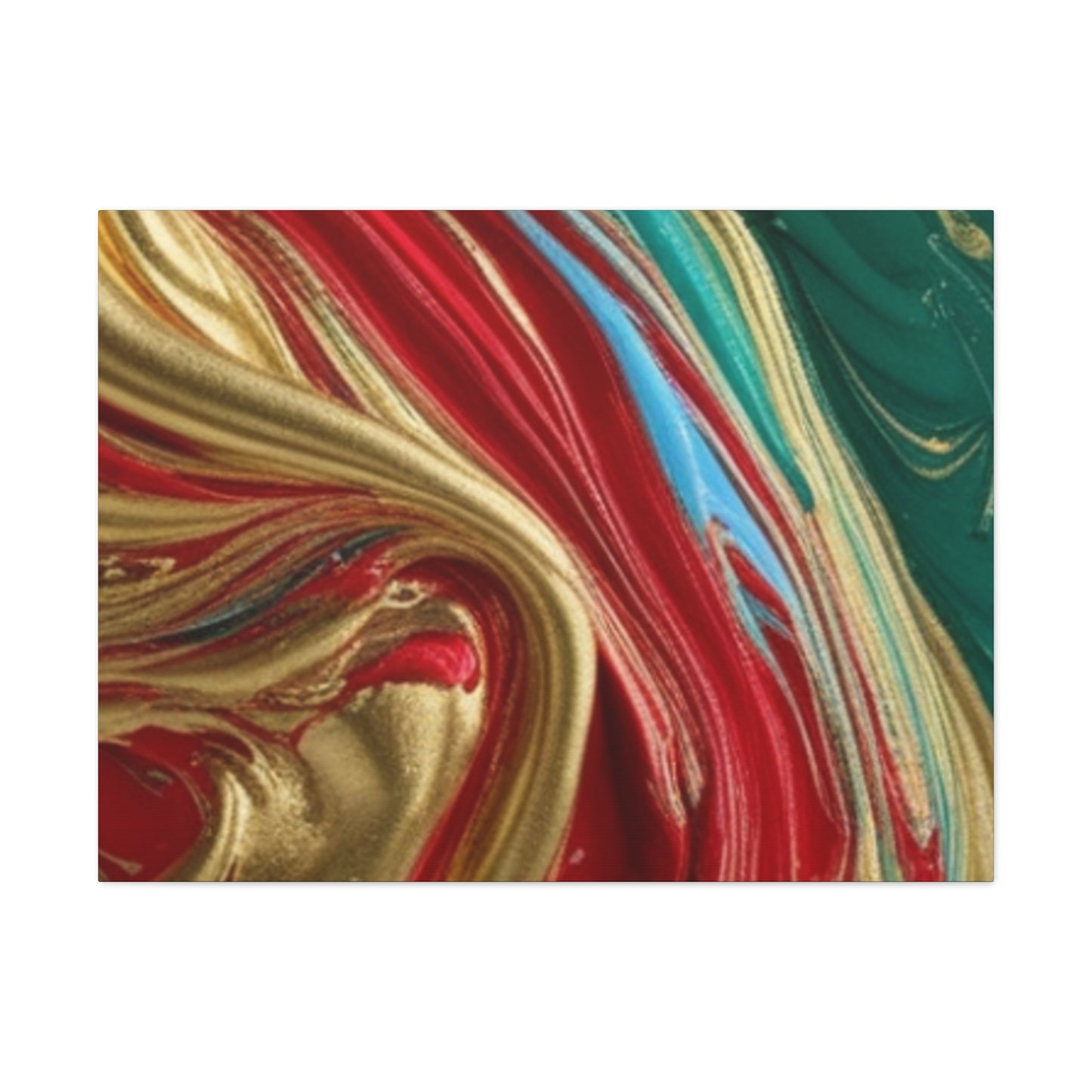 Abstract Swirl – Gold, Red, Blue, and Green Gallery Wrapped Canvas