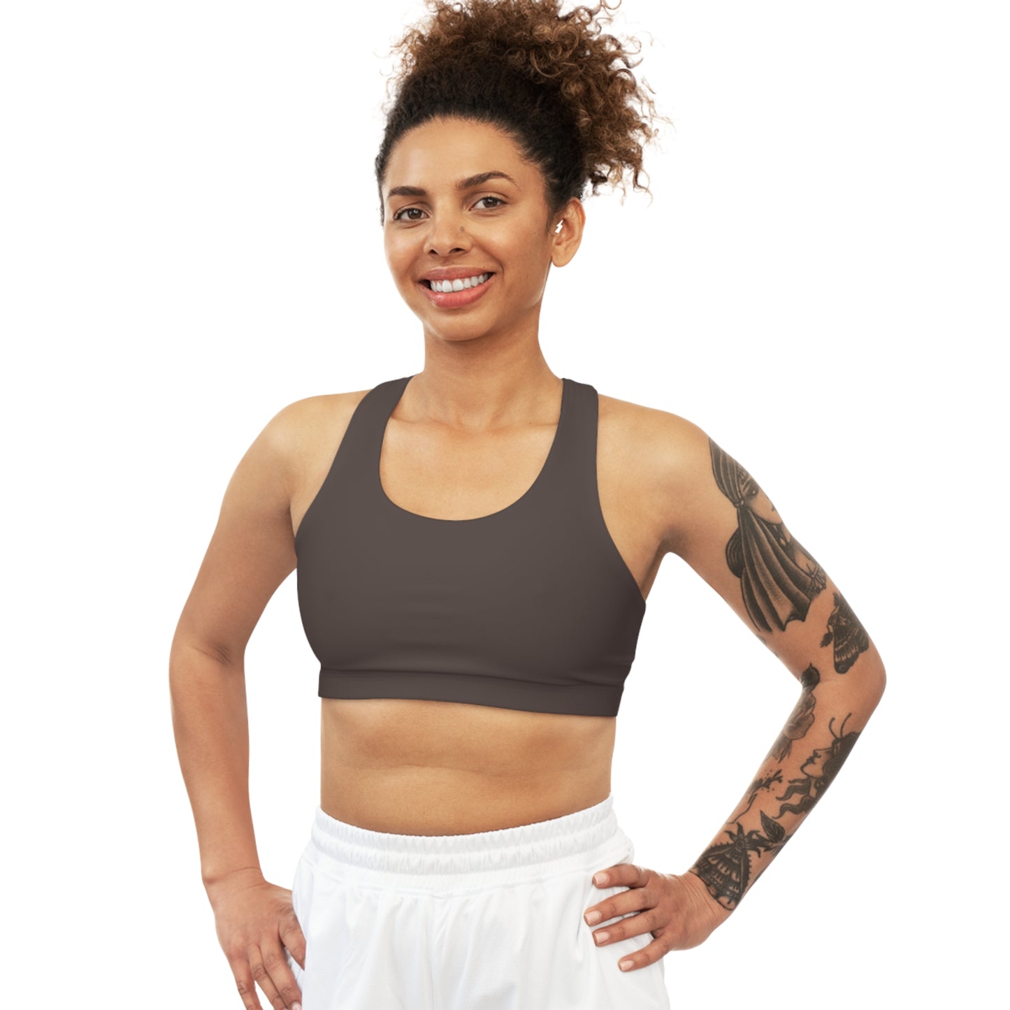 Dark Cocoa Seamless Sports Bra