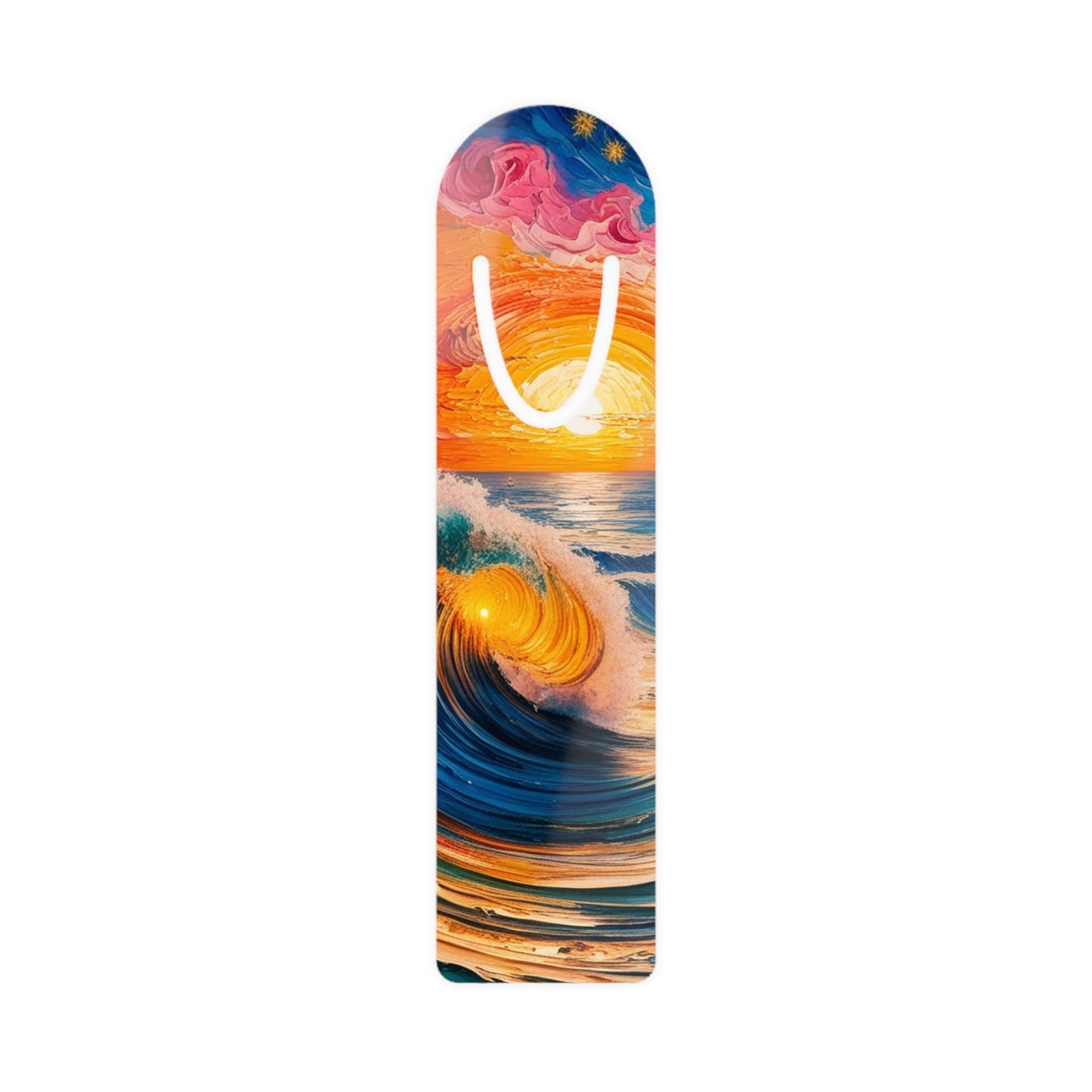 Artistic Ocean Wave Bookmark - Metallic Design for Book Lovers