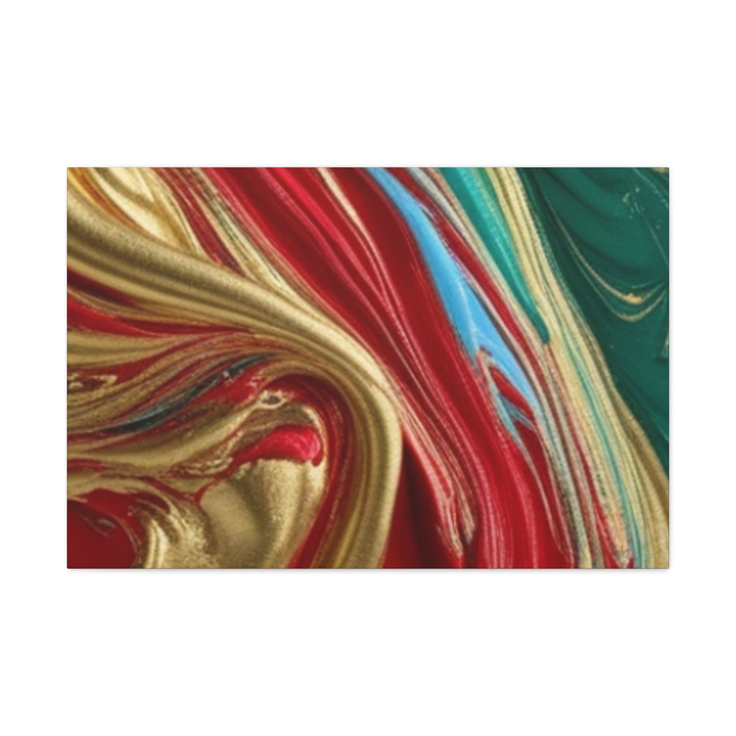 Abstract Swirl – Gold, Red, Blue, and Green Gallery Wrapped Canvas