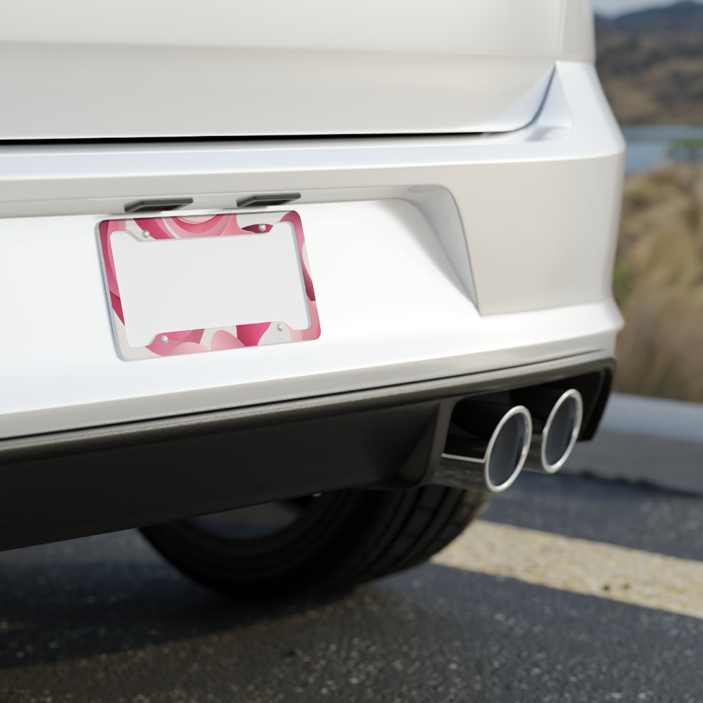 Pink Abstract Design License Plate Frame