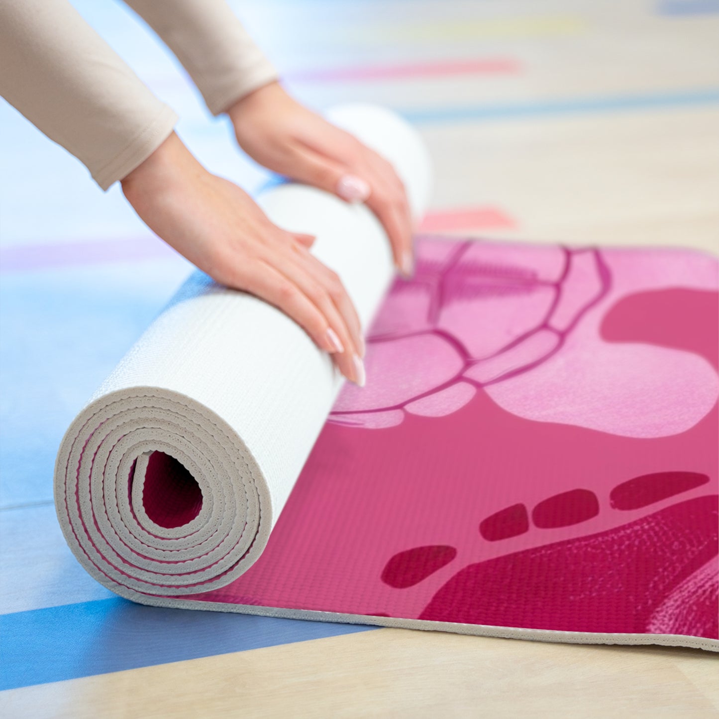 Pink Sea Turtles Foam Yoga Mat