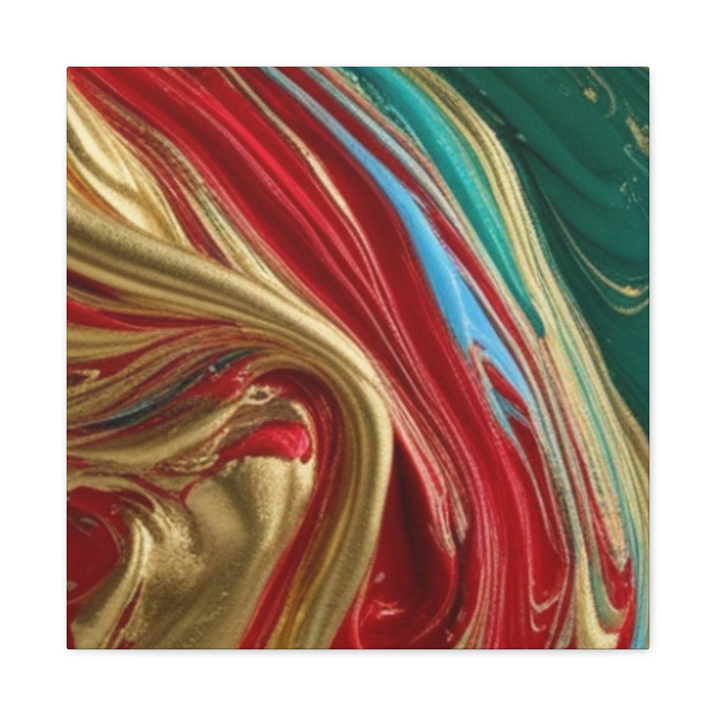 Abstract Swirl – Gold, Red, Blue, and Green Gallery Wrapped Canvas