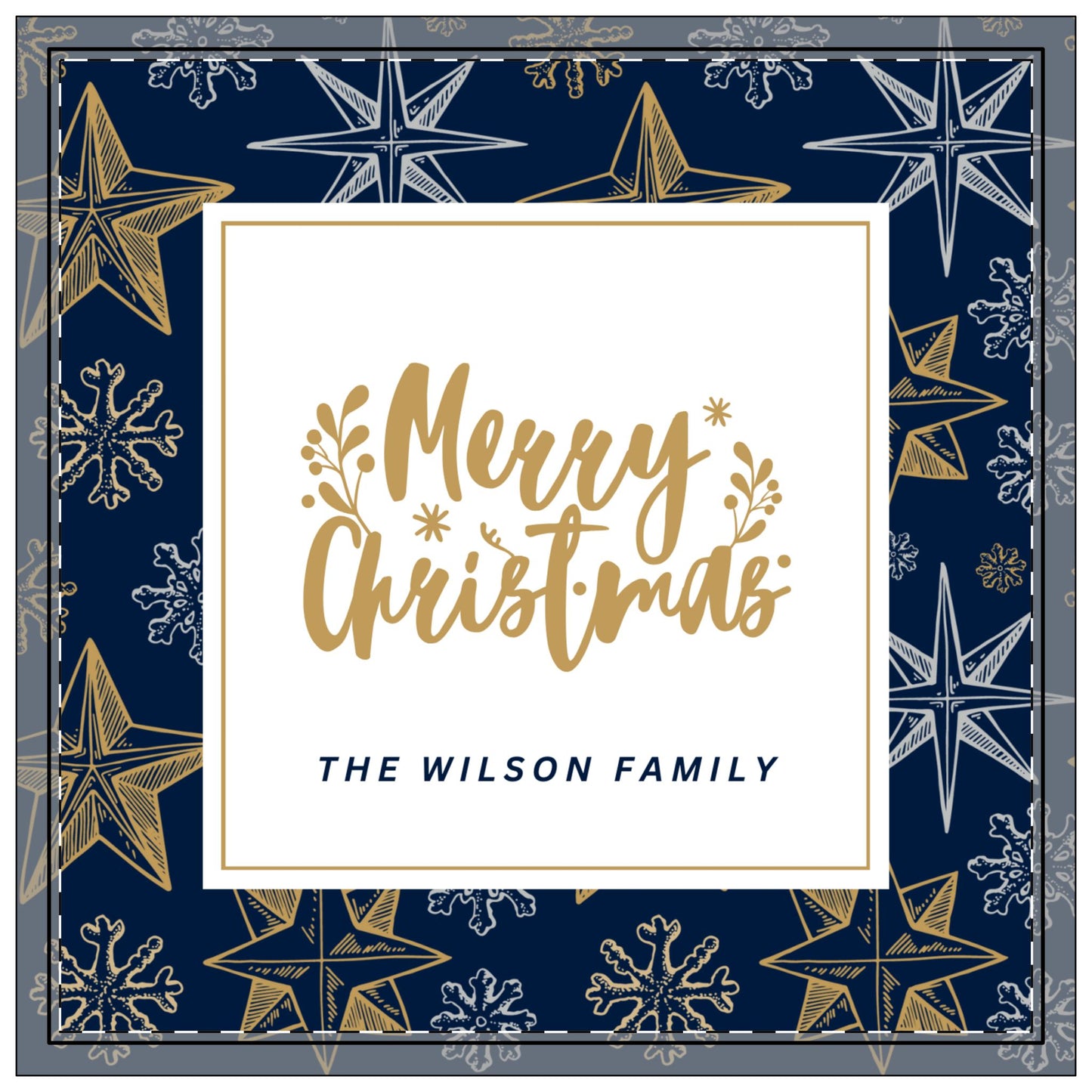 Personalized Christmas Napkins Set - Merry Christmas Design - Holiday Table Decor