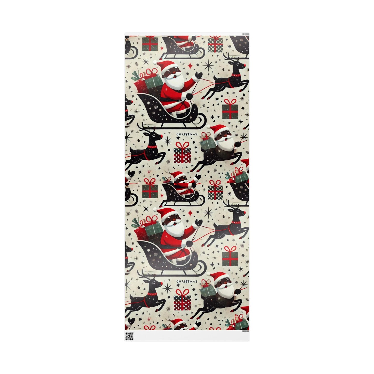 Black Santa Wrapping Paper