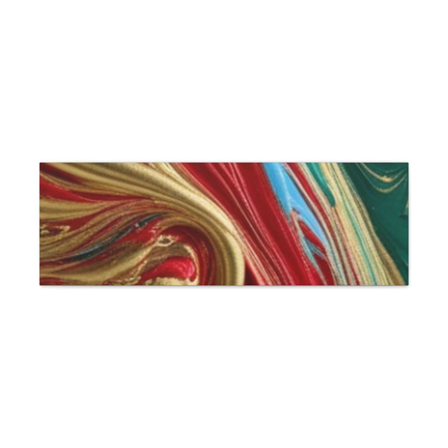 Abstract Swirl – Gold, Red, Blue, and Green Gallery Wrapped Canvas