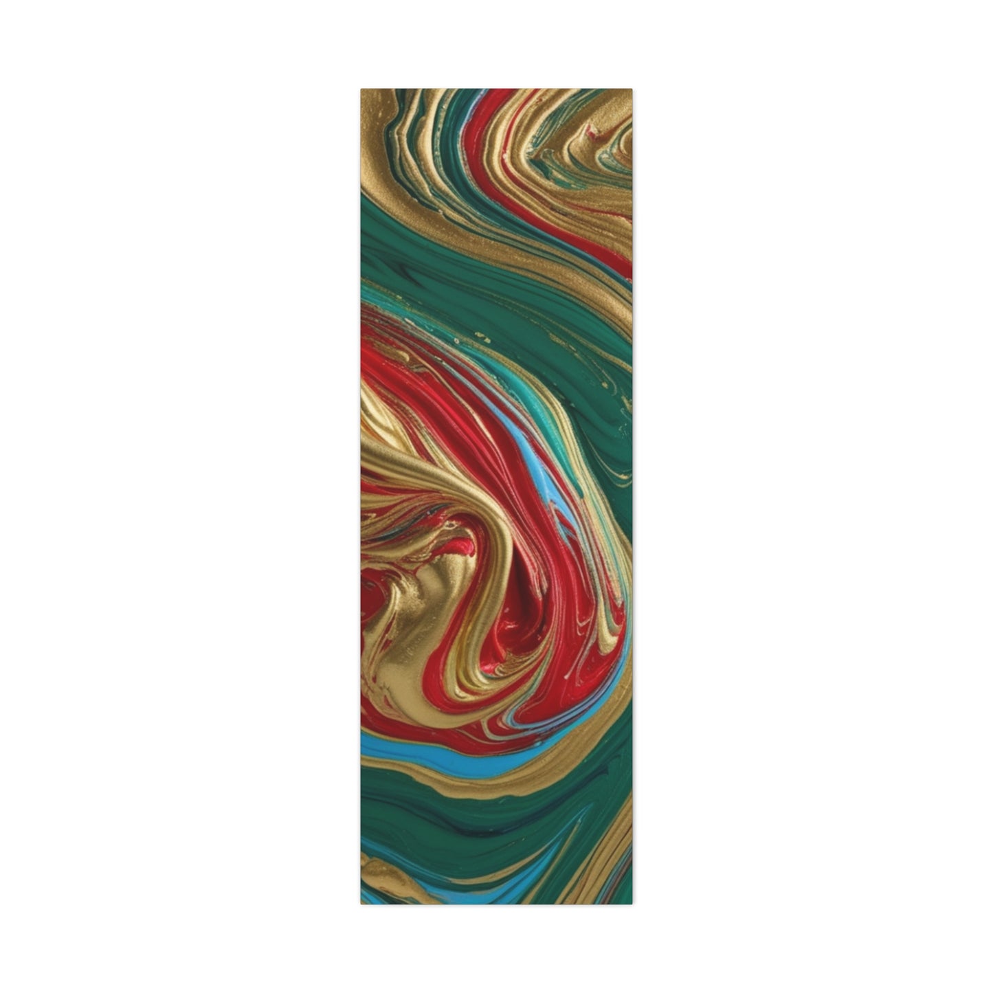 Abstract Swirl – Gold, Red, Blue, and Green Gallery Wrapped Canvas