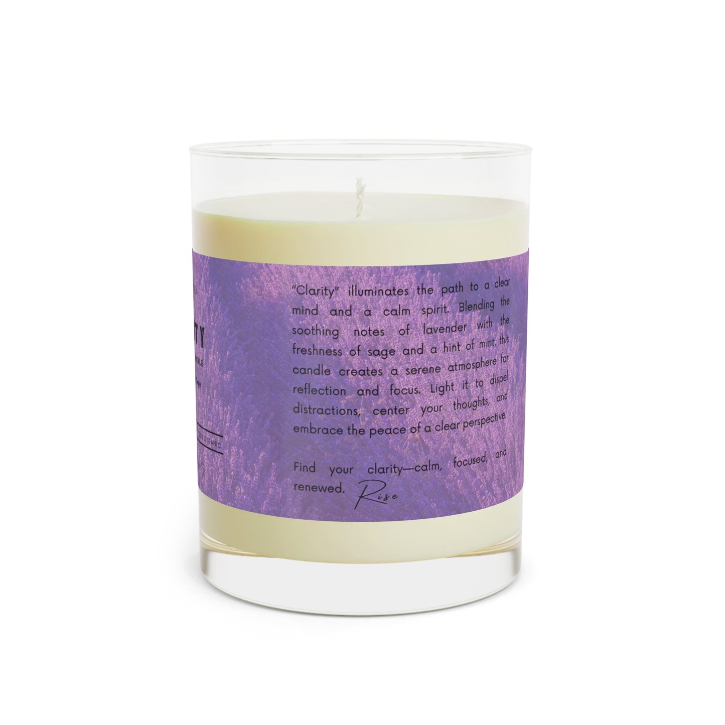 Clarity Natural Soy Candle - Minted Lavender & Sage, 11oz Glass