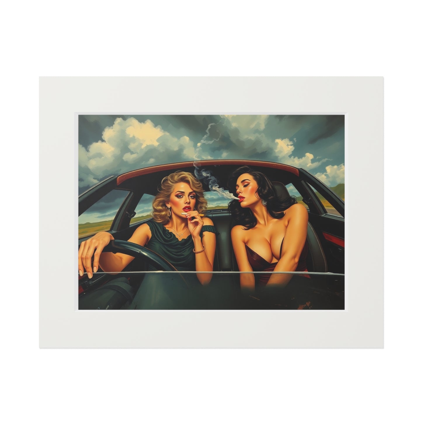 Retro Glamour Fine Art Print - Passepartout Framed Wall Decor
