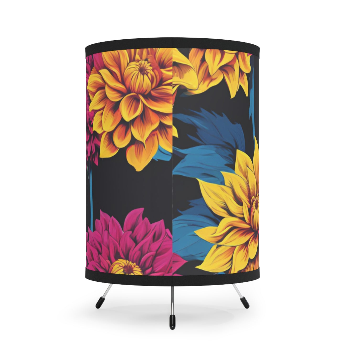 Floral Tripod Lamp with High-Res Printed Shade – Vibrant Home Decor for Cozy Spaces