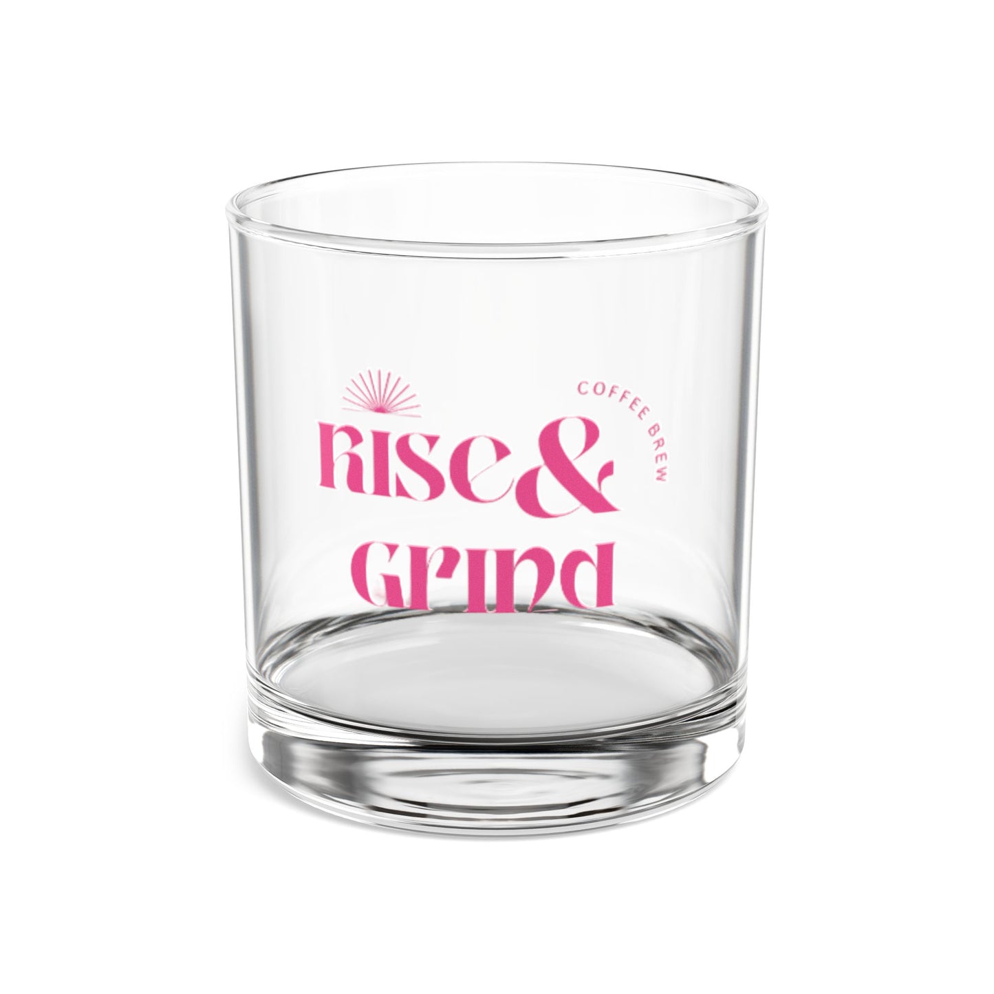 Rise & Grind 10oz Rocks Glass - Perfect for Coffee & Cocktails, Ideal Gift