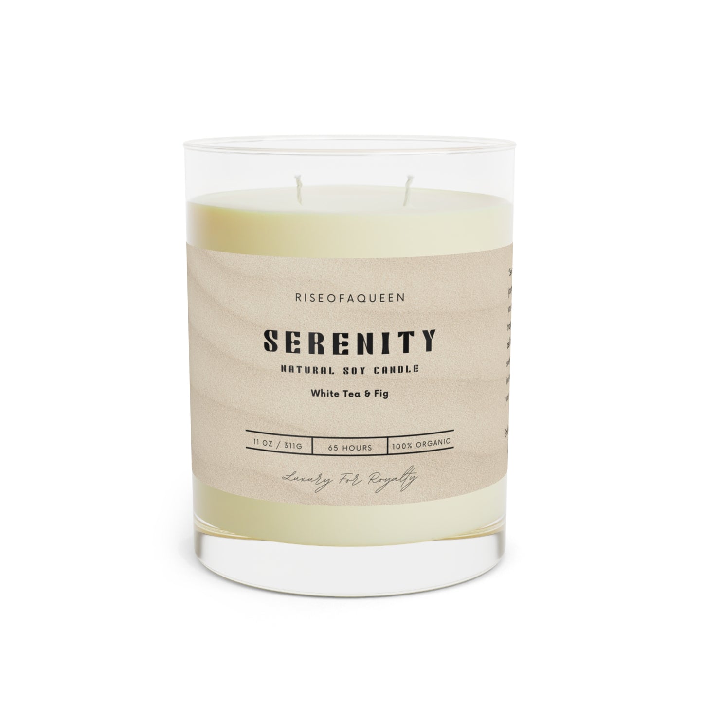 Serenity Natural Soy Candle - Minted Lavender & Sage, 11oz Glass