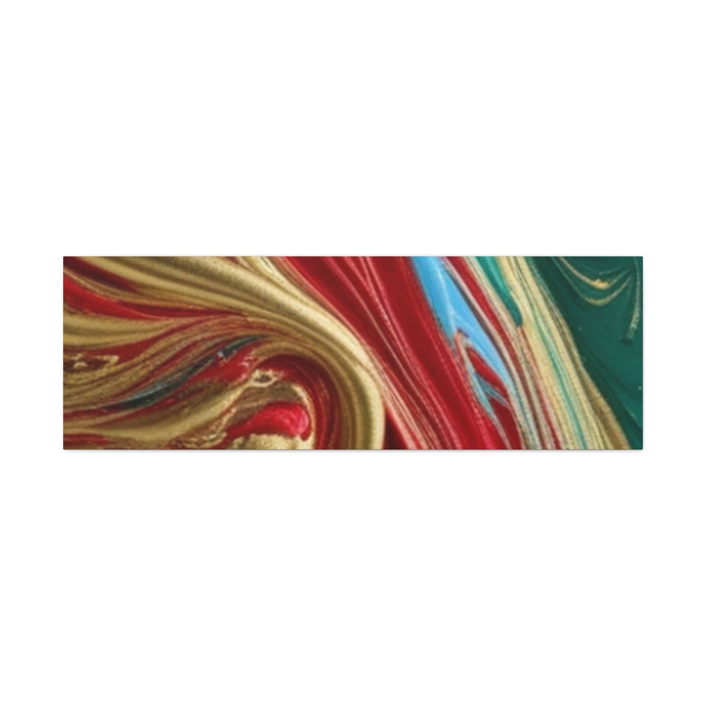Abstract Swirl – Gold, Red, Blue, and Green Gallery Wrapped Canvas