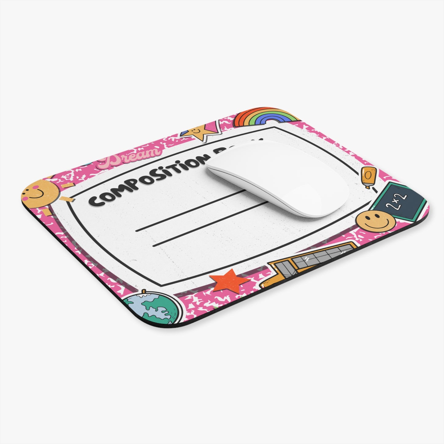 Pink Composition Notebook Mouse Pad