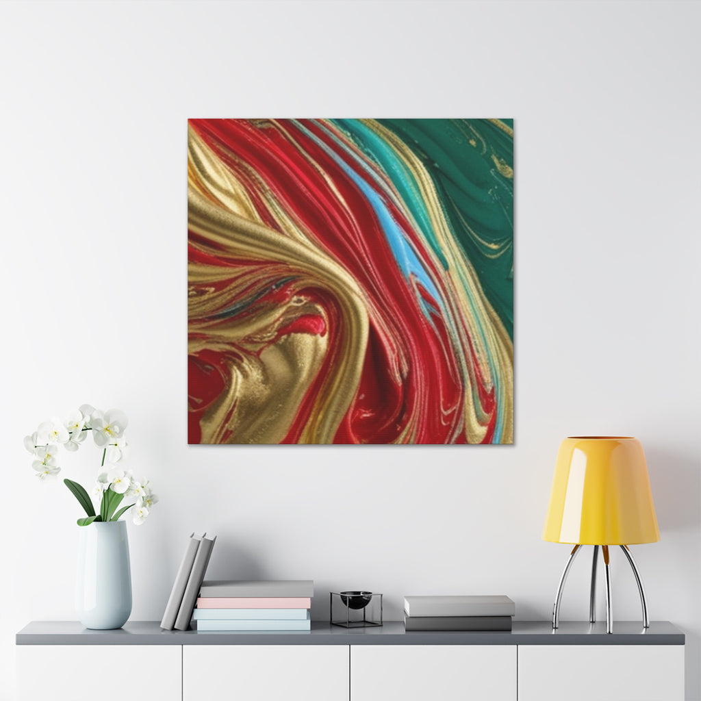 Abstract Swirl – Gold, Red, Blue, and Green Gallery Wrapped Canvas