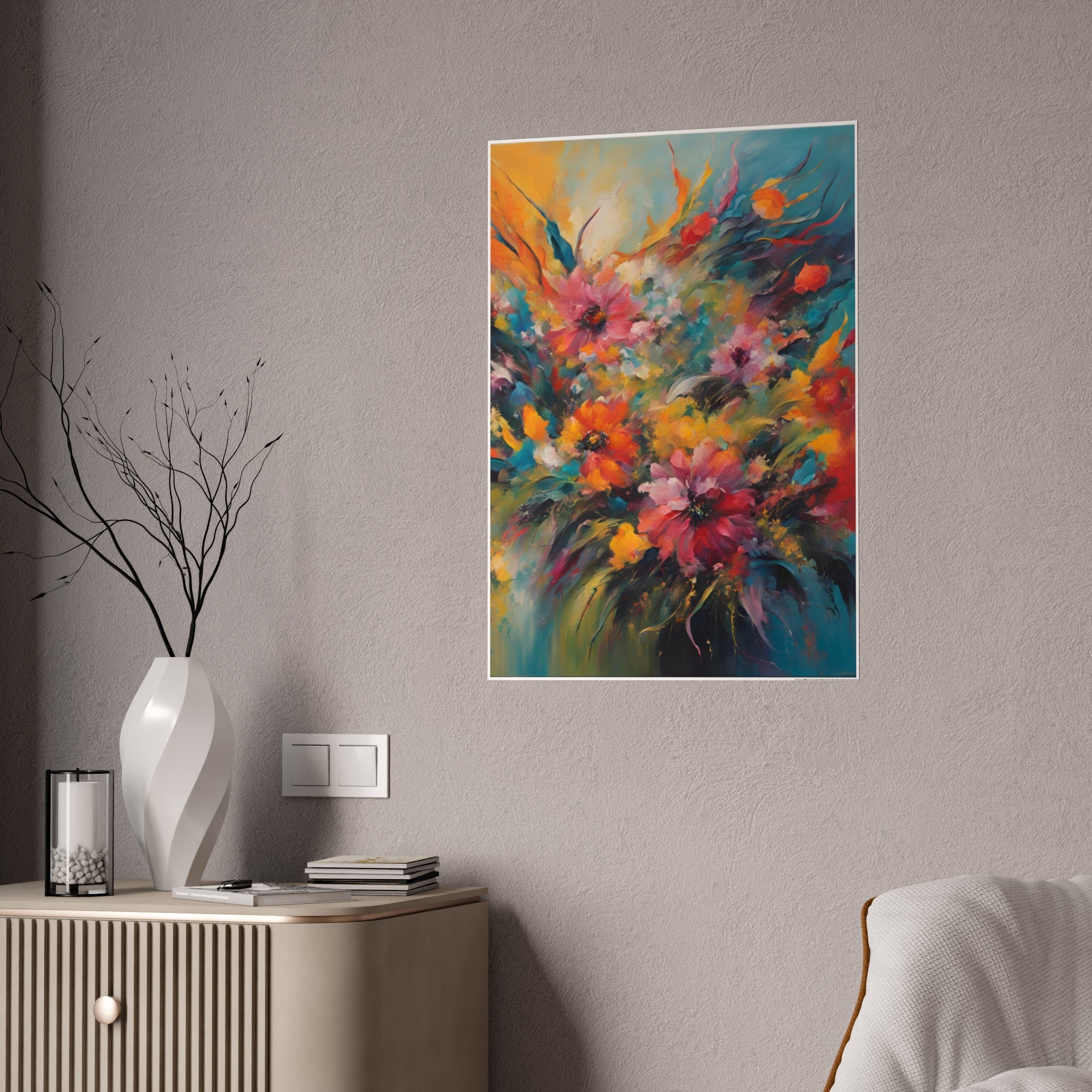 Abstract Flowers by Rise Gloss Posters
