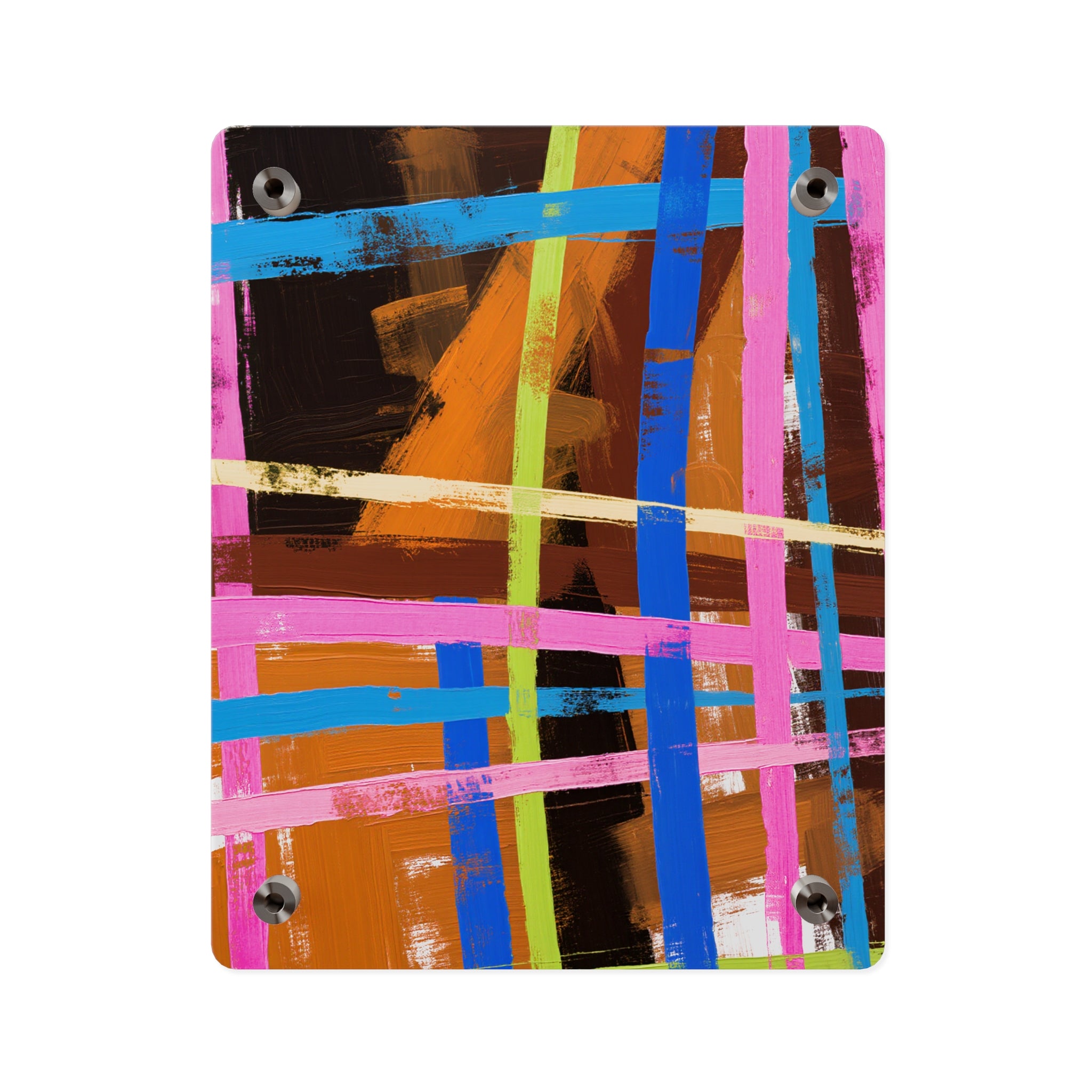 Abstract Neon Grid Acrylic Wall Art Panel — Colorful Modern Geometric Decor