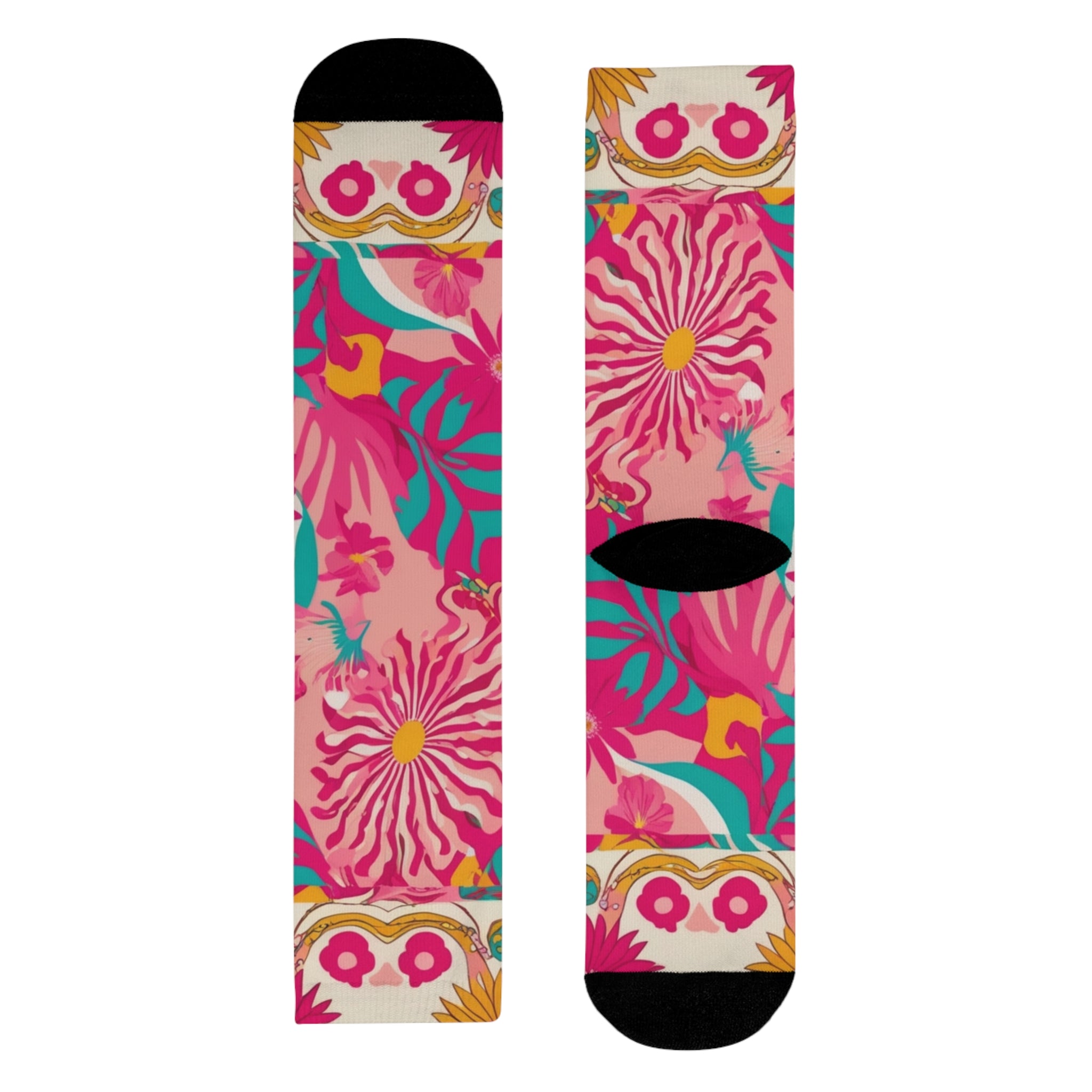 Floral Patchwork Crew Socks