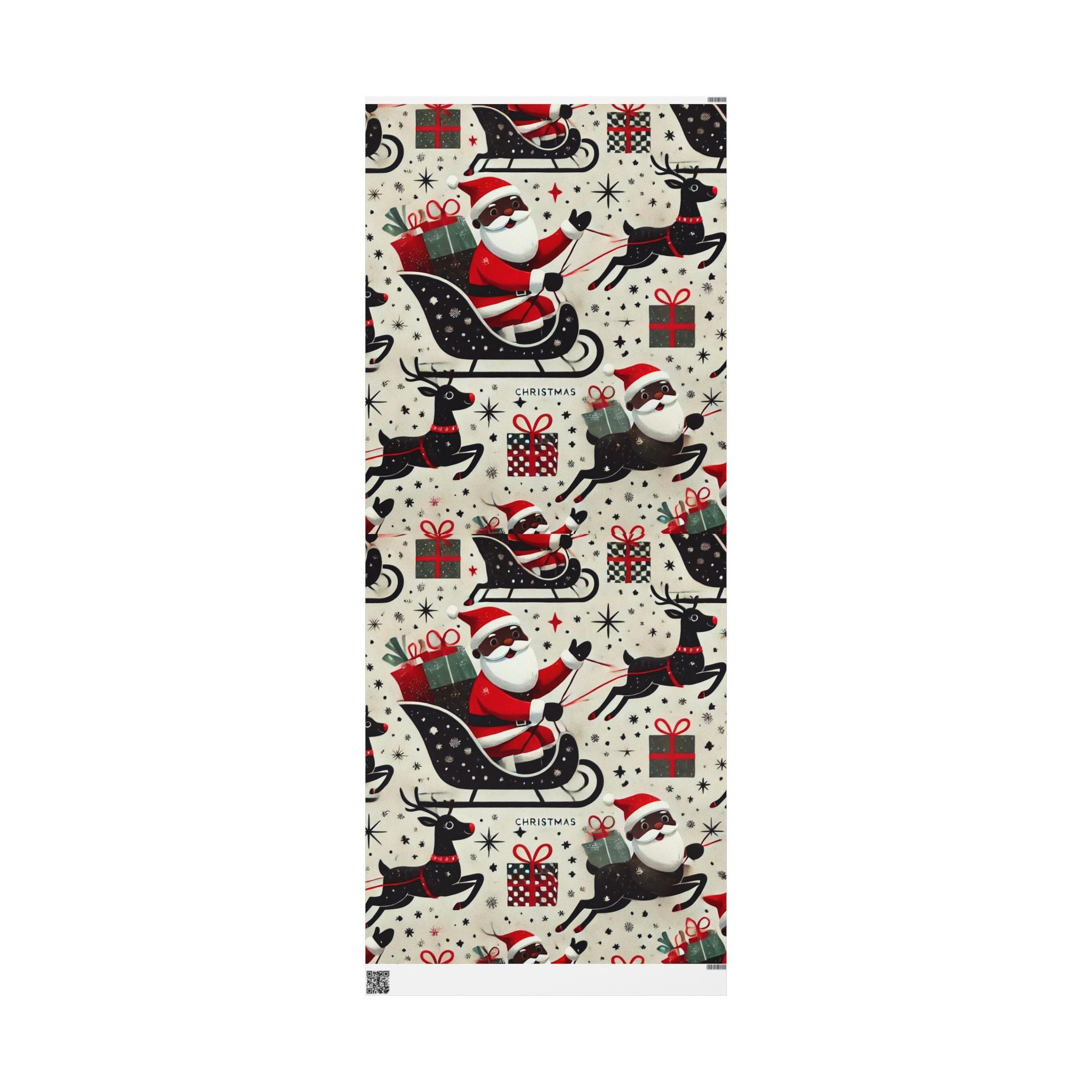 Black Santa Wrapping Paper
