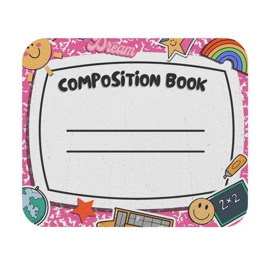 Pink Composition Notebook Mouse Pad