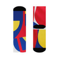 Abstract Color Block Crew Socks