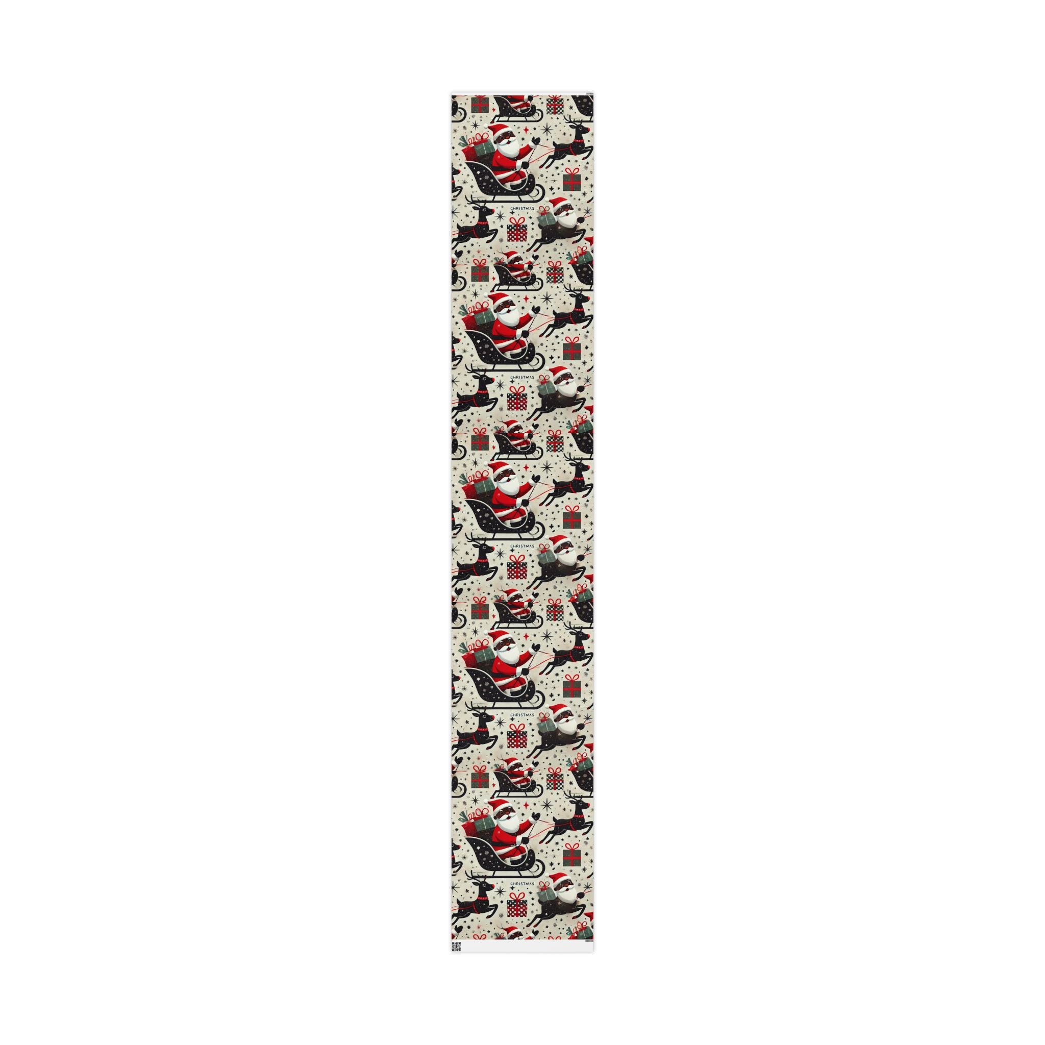 Black Santa Wrapping Paper