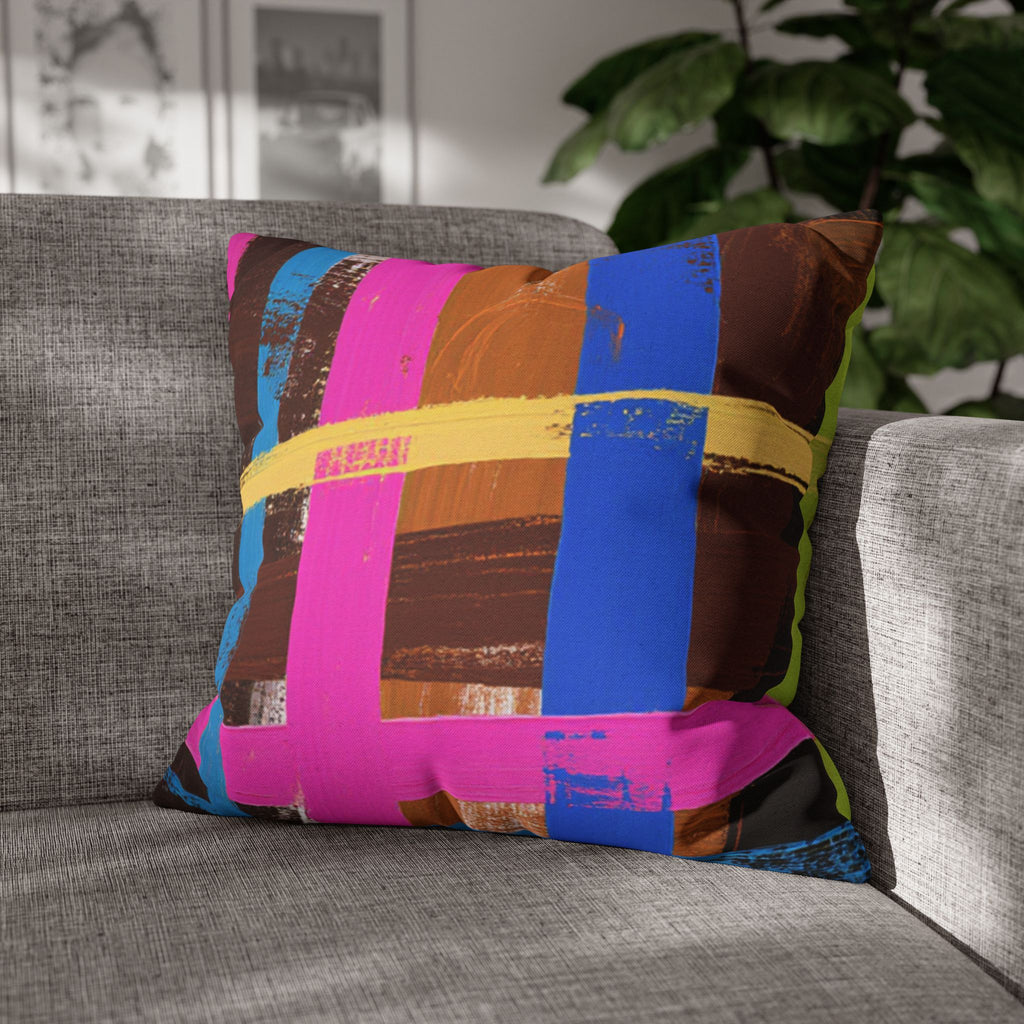 Plaid Accent Colorful Throw Pillow
