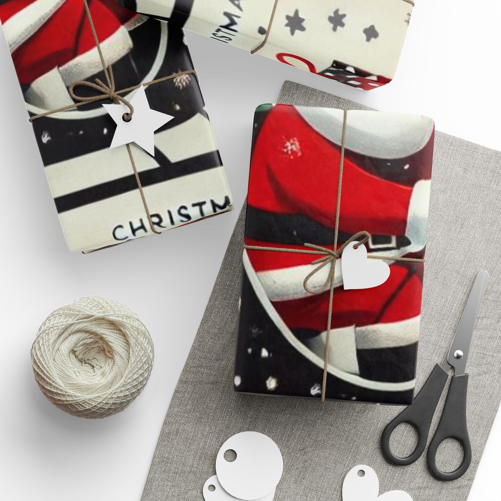 Black Santa Wrapping Paper