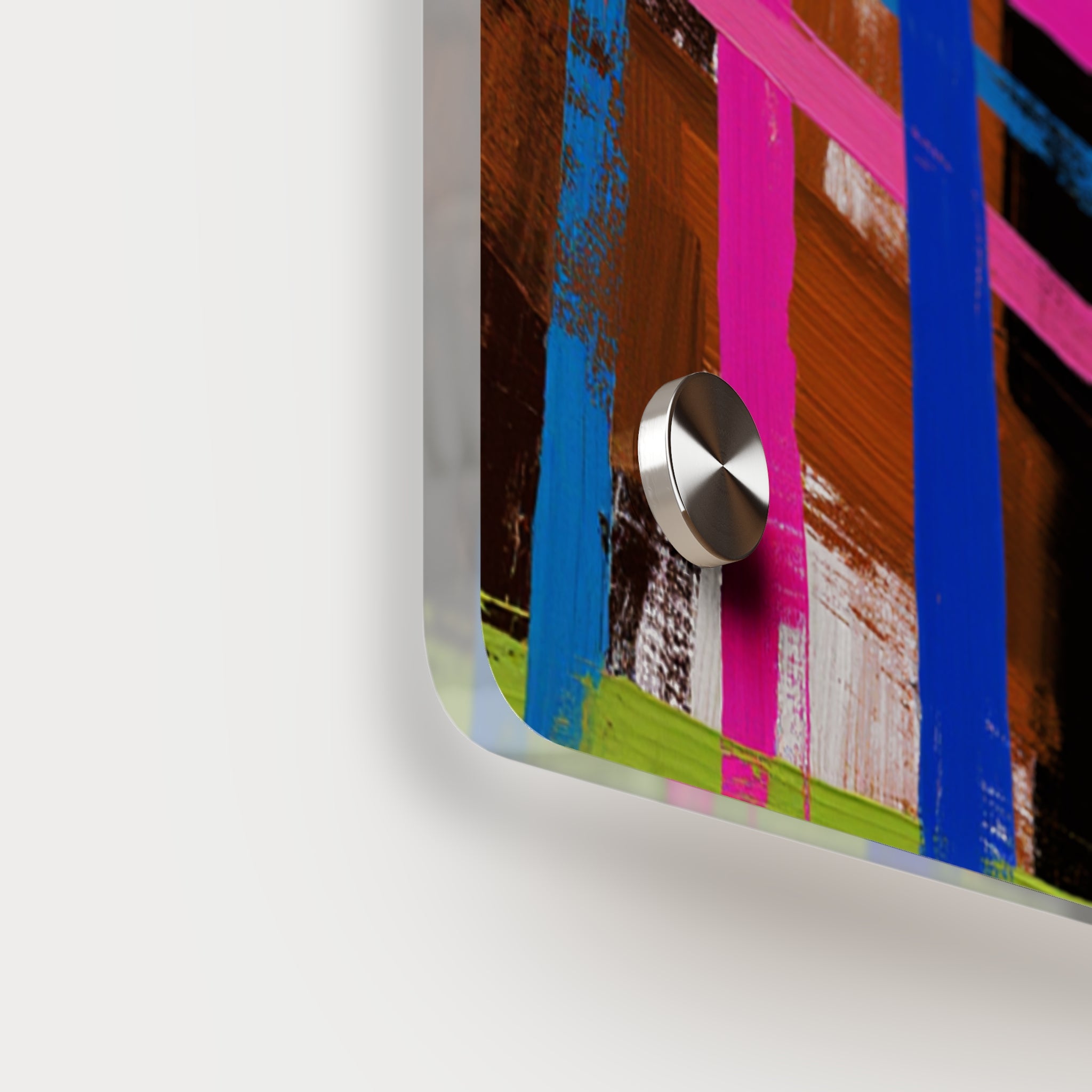 Abstract Neon Grid Acrylic Wall Art Panel — Colorful Modern Geometric Decor