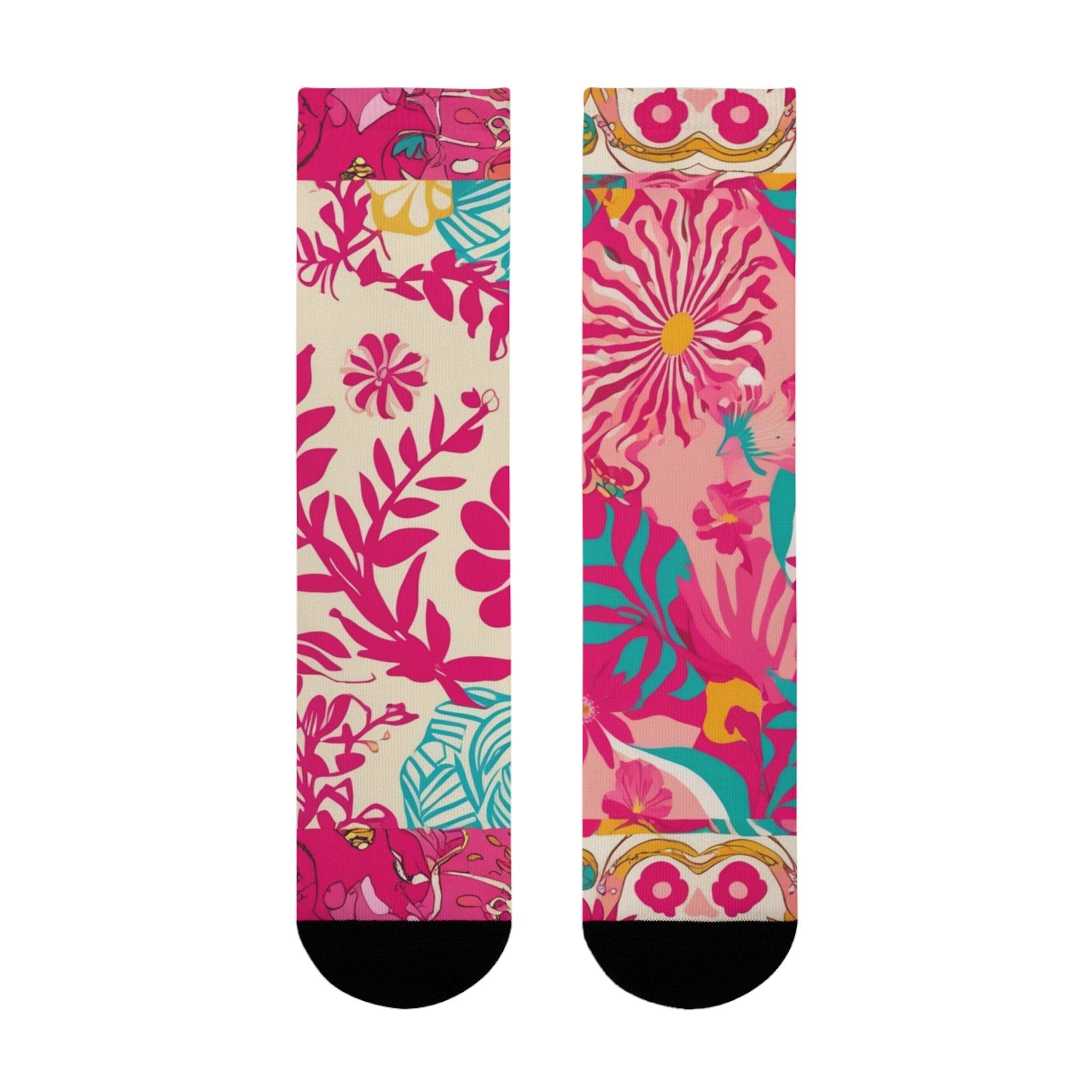 Floral Patchwork Crew Socks