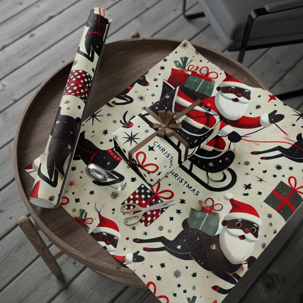 Black Santa Wrapping Paper