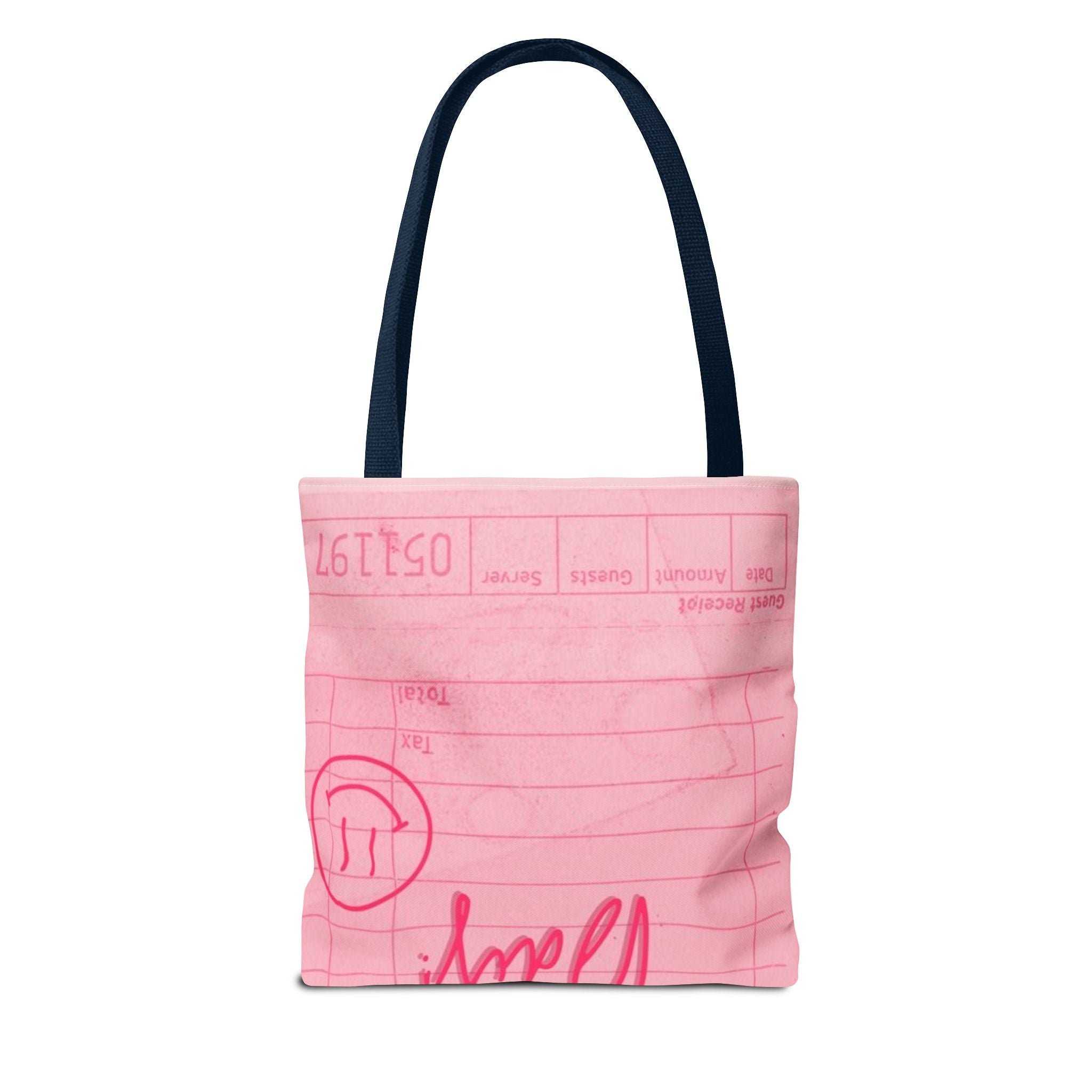 Guest Check Pink Tote Bag — 'Have a Nice Day' Retro Diner AOP Shopper