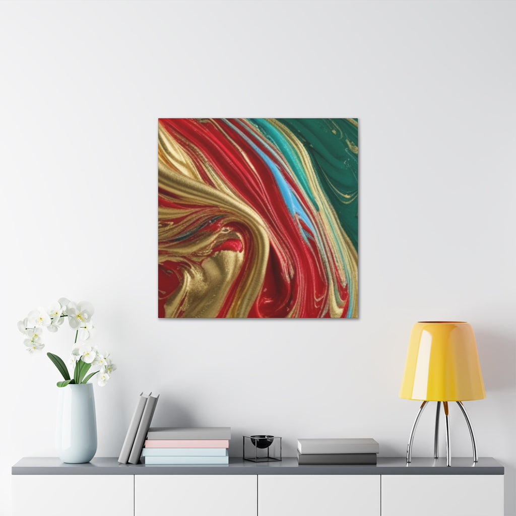 Abstract Swirl – Gold, Red, Blue, and Green Gallery Wrapped Canvas