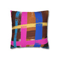 Plaid Accent Colorful Throw Pillow