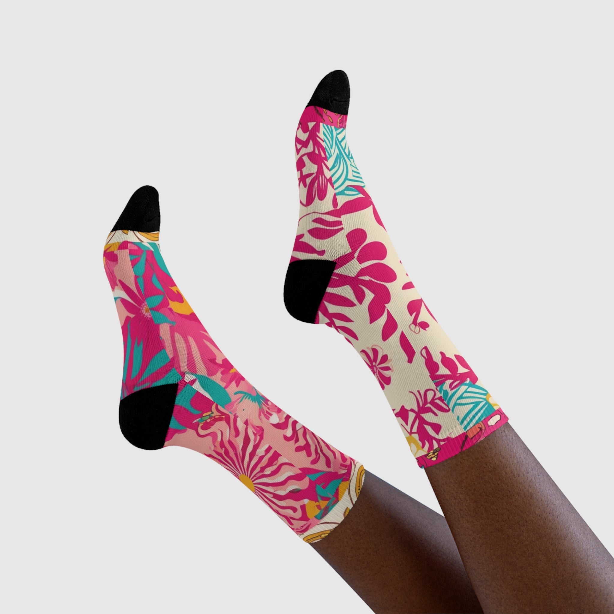 Floral Patchwork Crew Socks