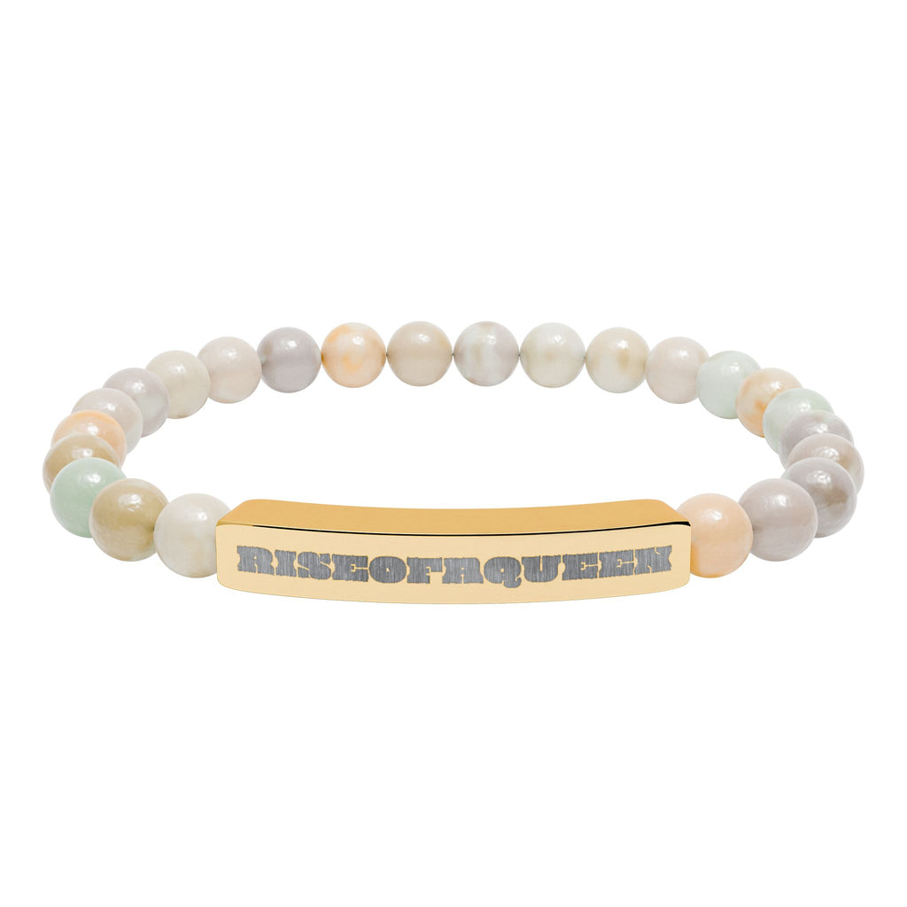 Engraved Natural Stone Bracelet