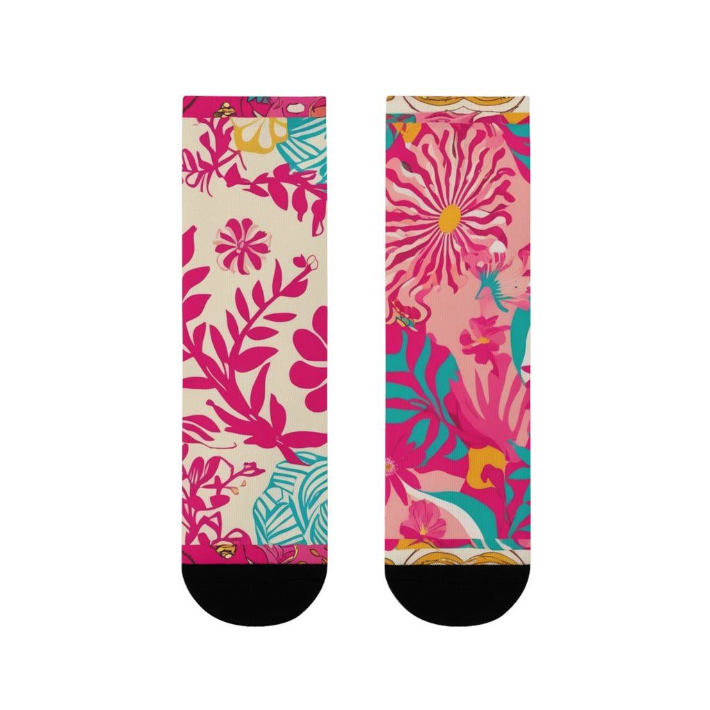Floral Patchwork Crew Socks