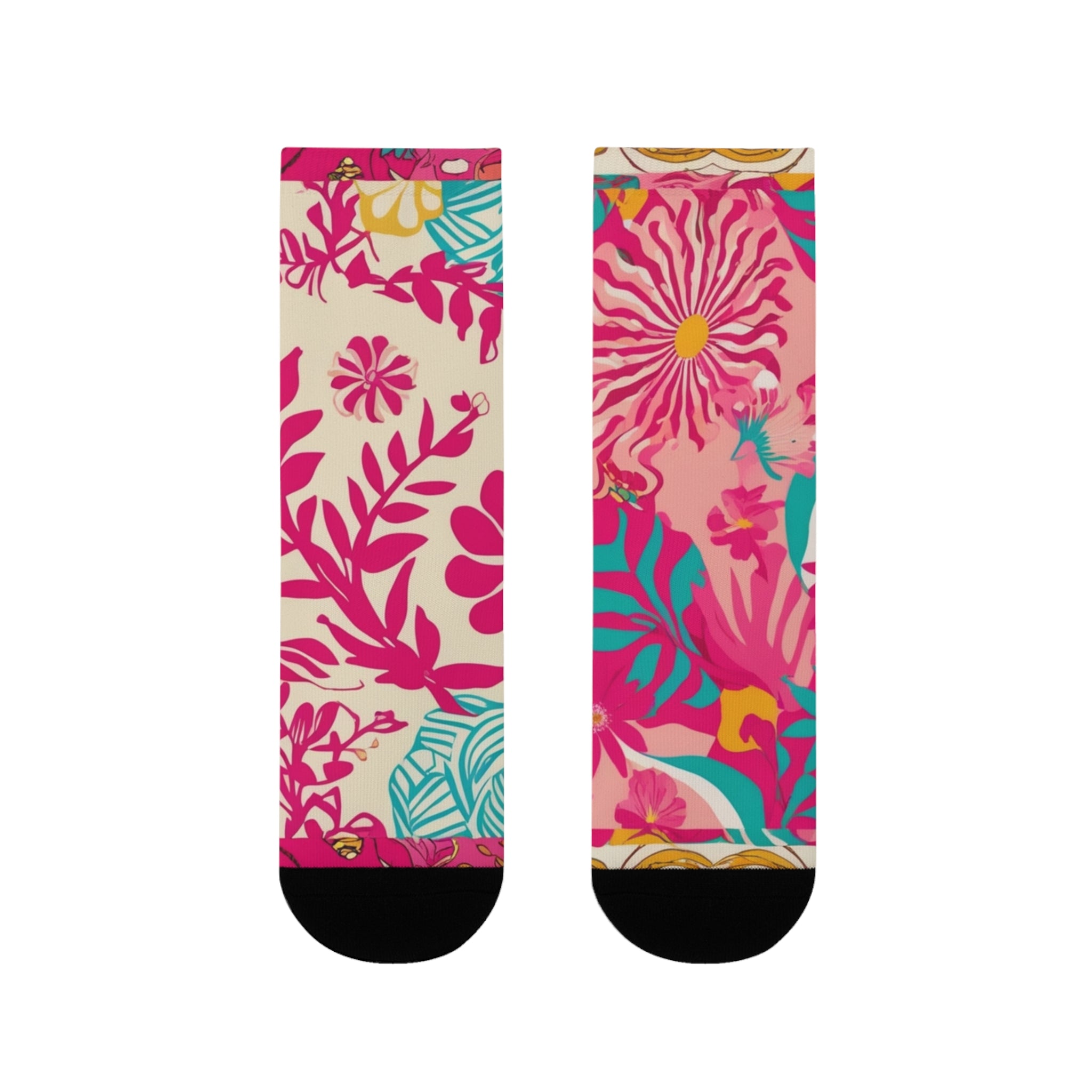 Floral Patchwork Crew Socks
