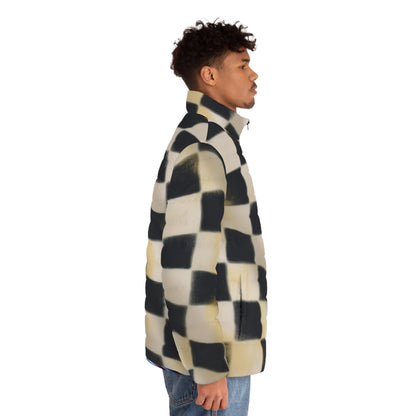 Stylish Checkered Men's Puffer Jacket - Modern Winter Outerwear