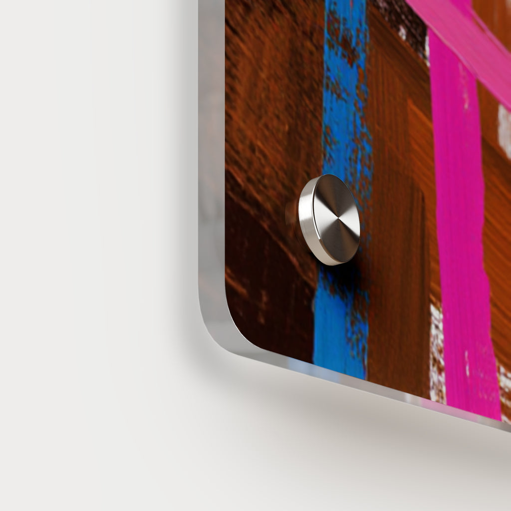 Abstract Neon Grid Acrylic Wall Art Panel — Colorful Modern Geometric Decor