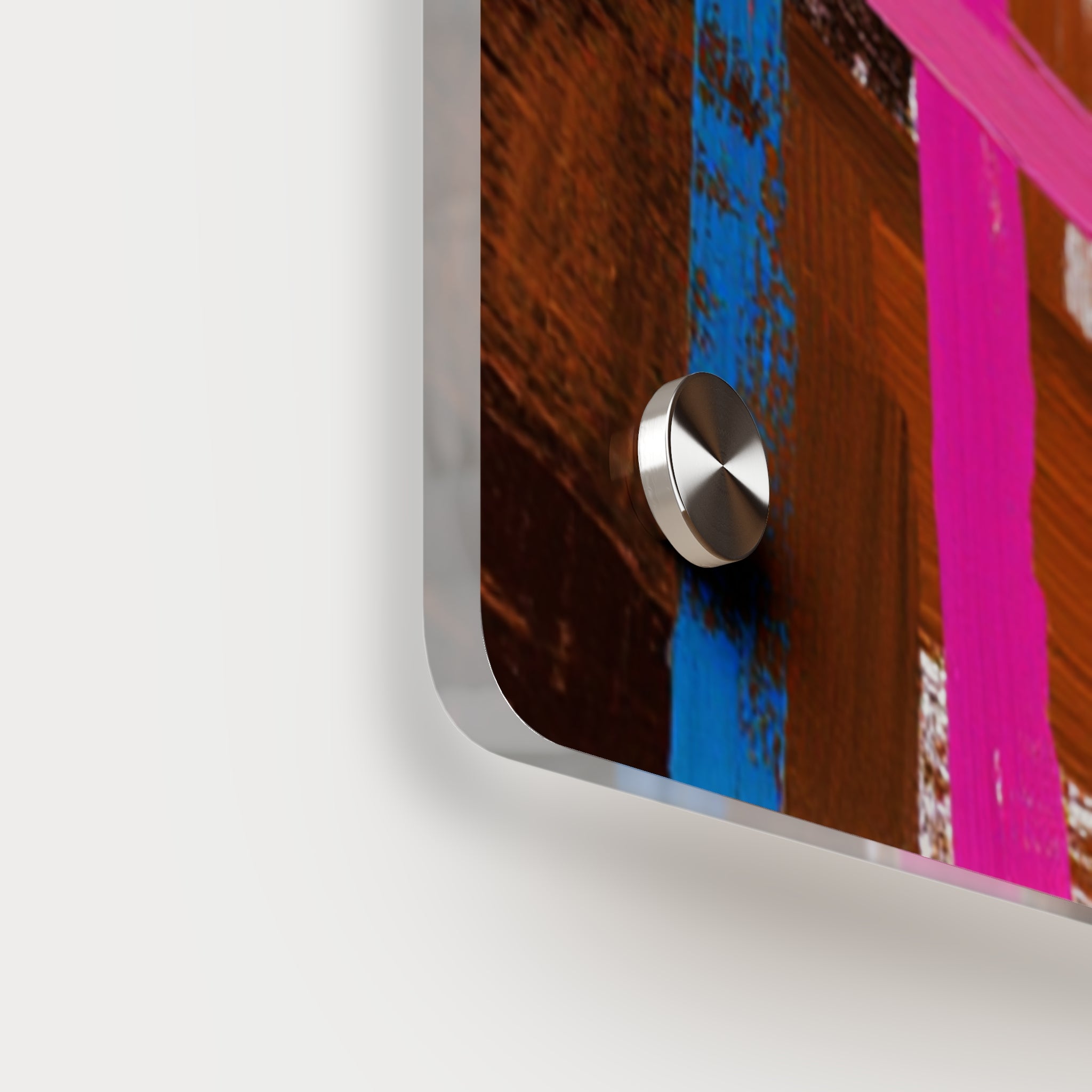 Abstract Neon Grid Acrylic Wall Art Panel — Colorful Modern Geometric Decor