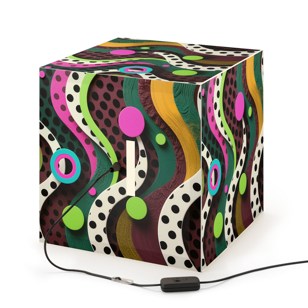 Retro Pop Art Cube Lamp — Colorful Abstract Pendant Light