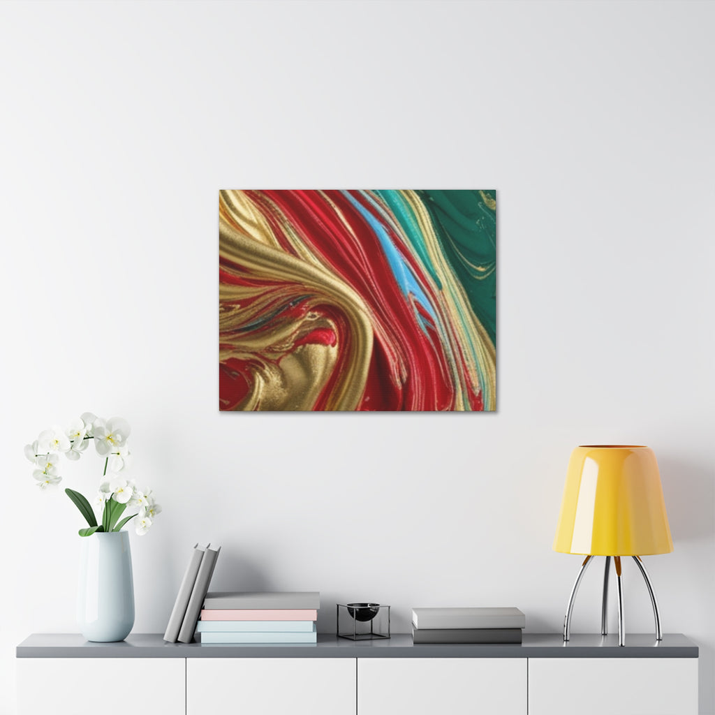 Abstract Swirl – Gold, Red, Blue, and Green Gallery Wrapped Canvas