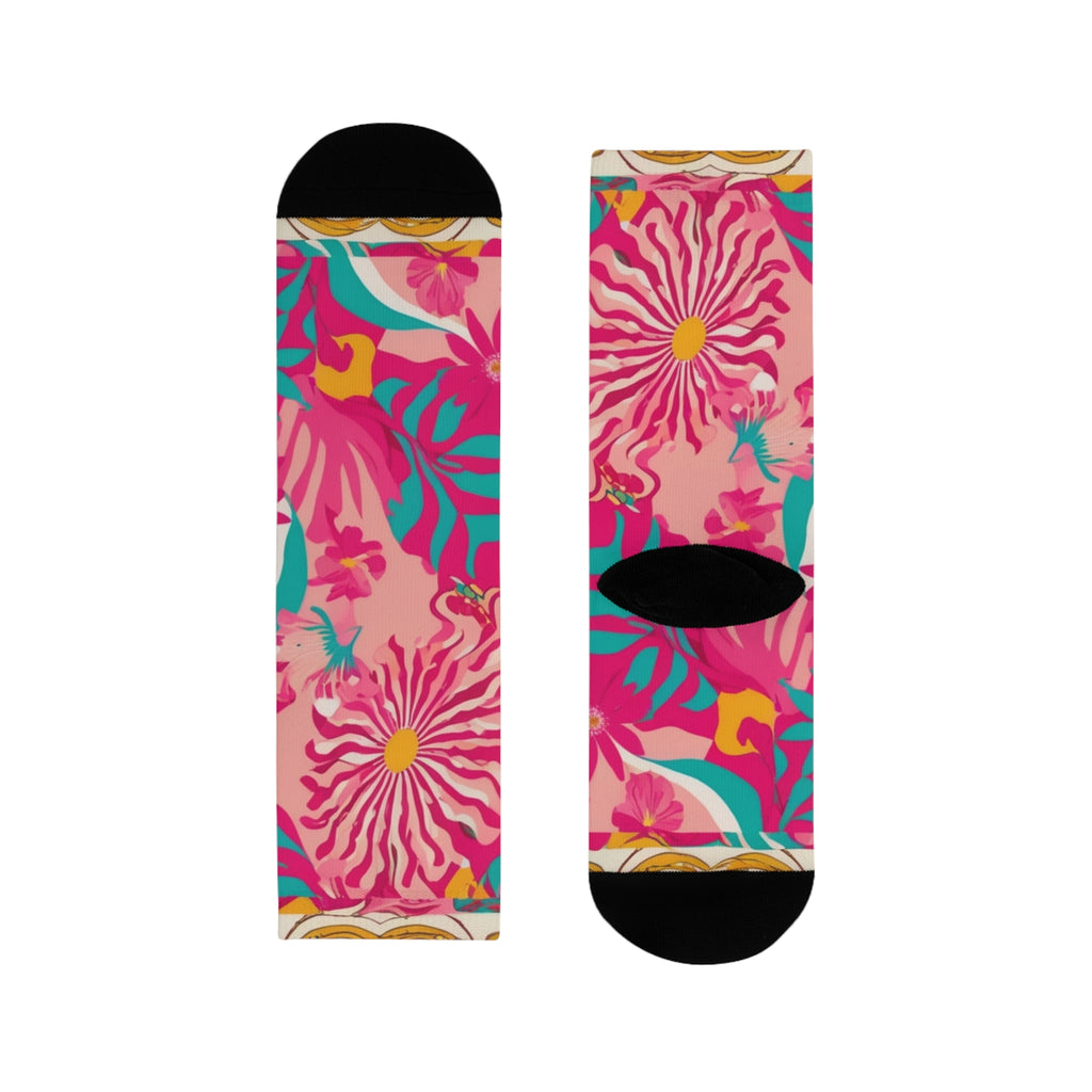 Floral Patchwork Crew Socks