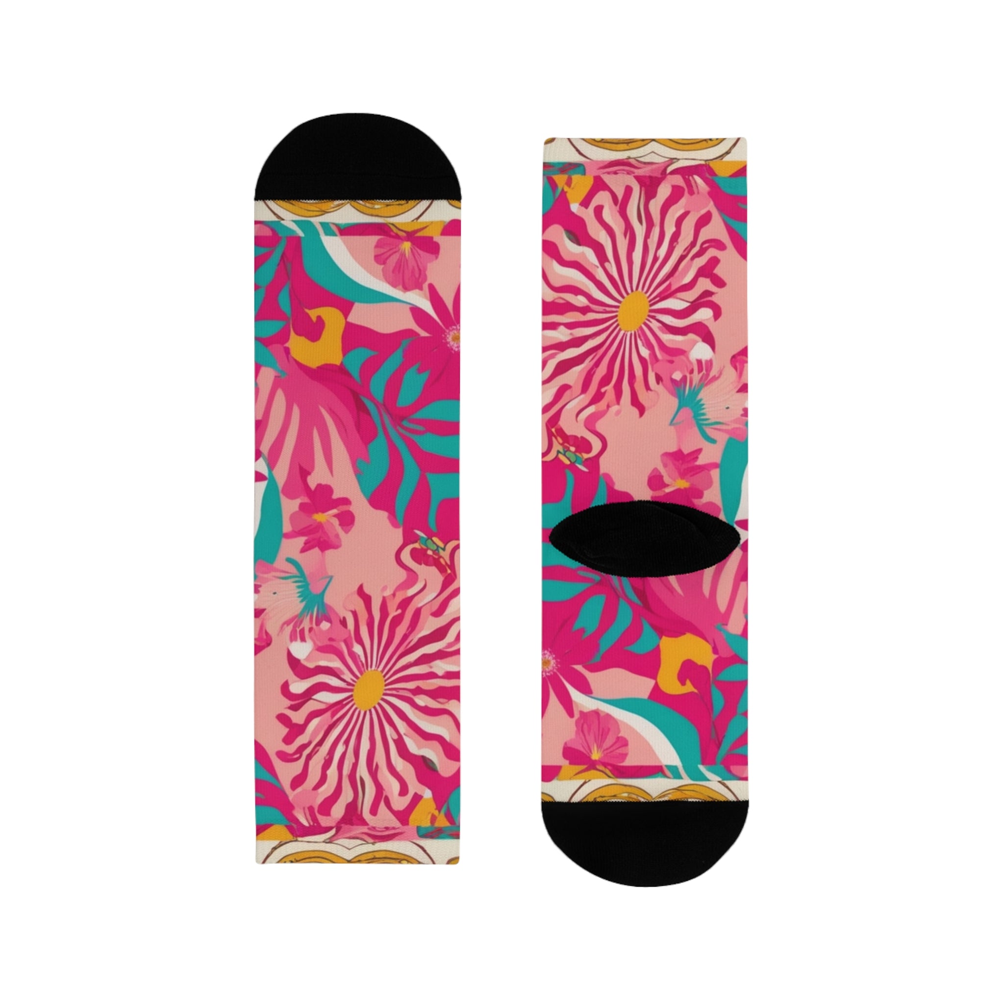 Floral Patchwork Crew Socks