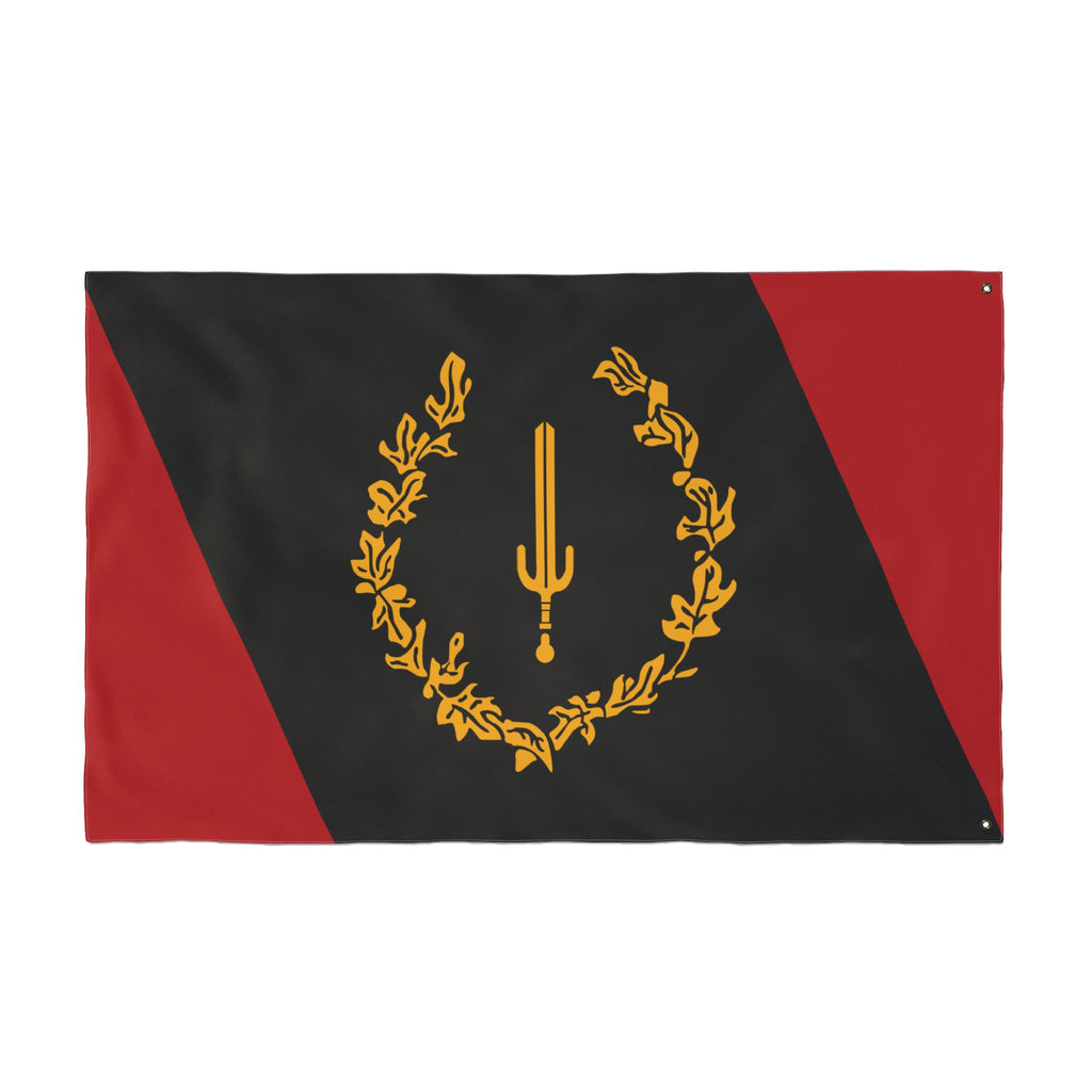 Black American Flag — Black & Red Laurel Crest Design