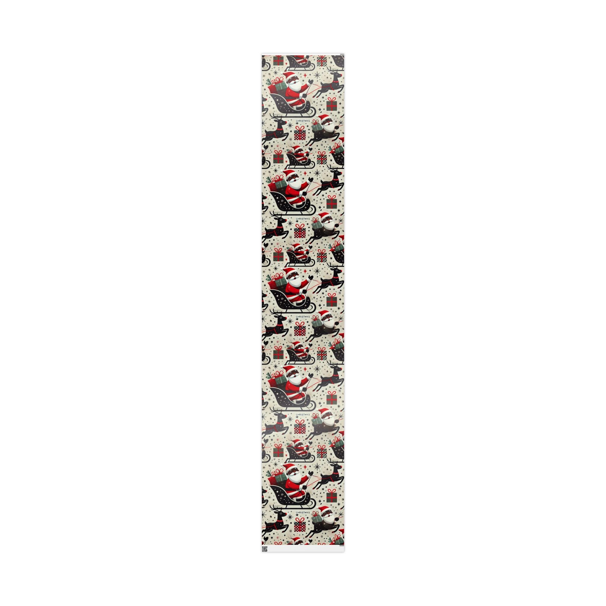 Black Santa Wrapping Paper