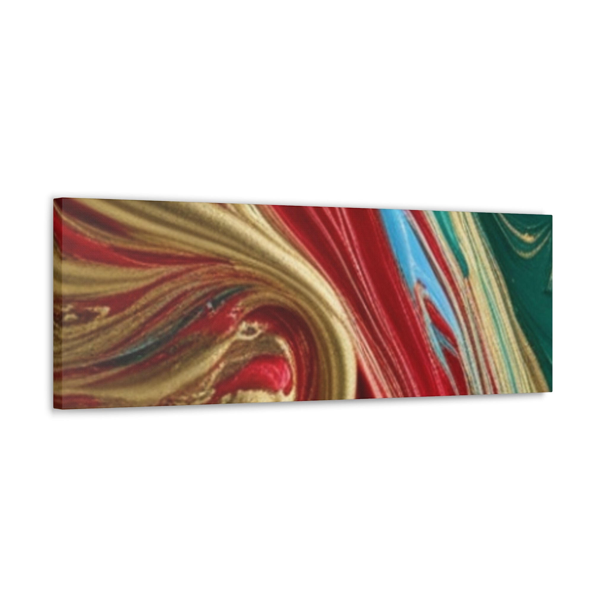 Abstract Swirl – Gold, Red, Blue, and Green Gallery Wrapped Canvas